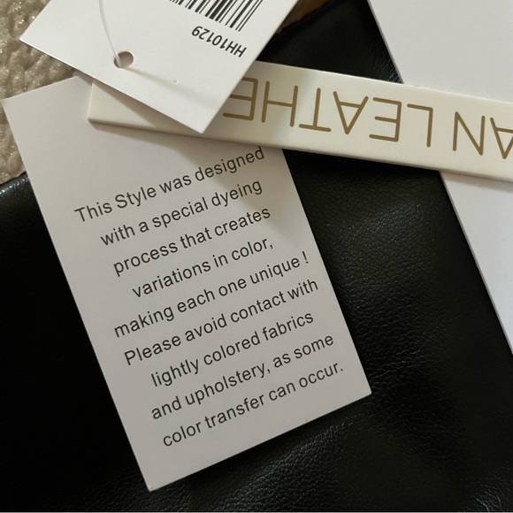 HOUSE OF HARLOW 1960 Black Vegan Leather Bralette Crop Top 10 NWT - Picture 8 of 8